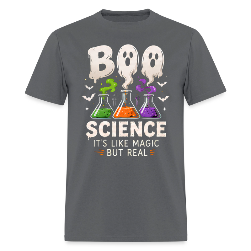 BOO SCIENCE HALLOWEEN Men's T-Shirt - charcoal