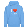 "I Love My Lab" - Men's Hoodie - carolina blue