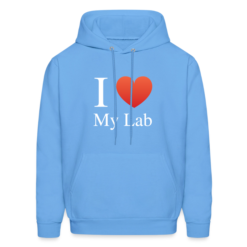 "I Love My Lab" - Men's Hoodie - carolina blue