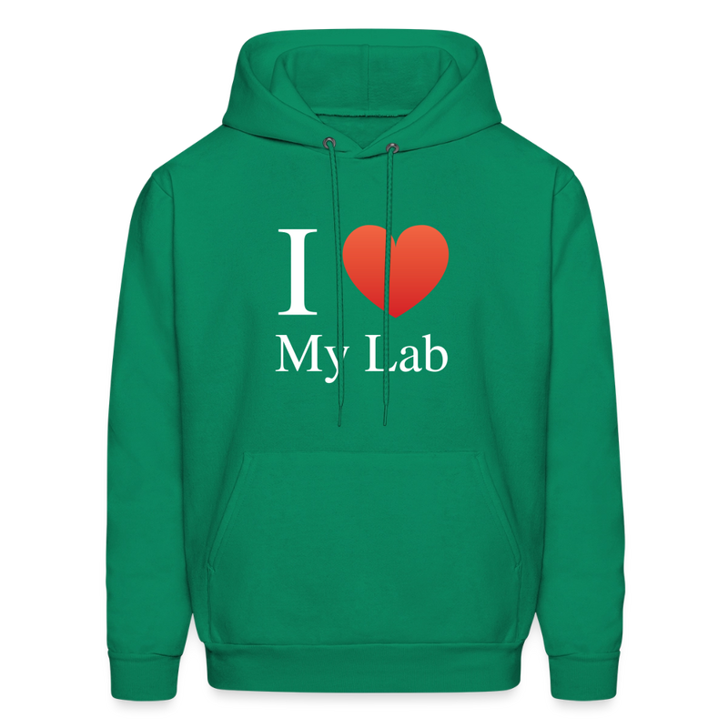 "I Love My Lab" - Men's Hoodie - kelly green