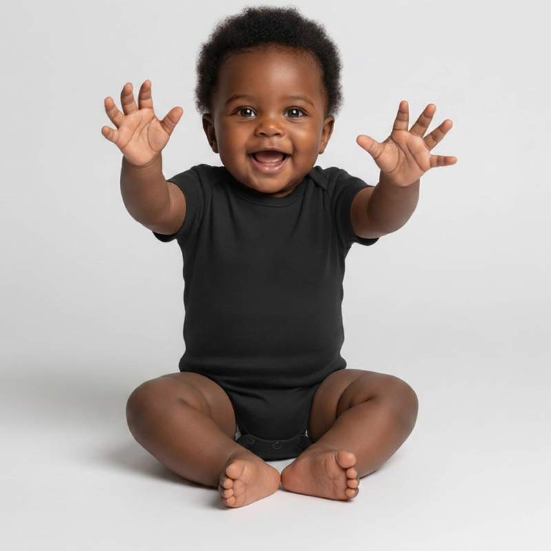 Skeleton Crew Halloween Organic Short Sleeve Baby Bodysuit - black