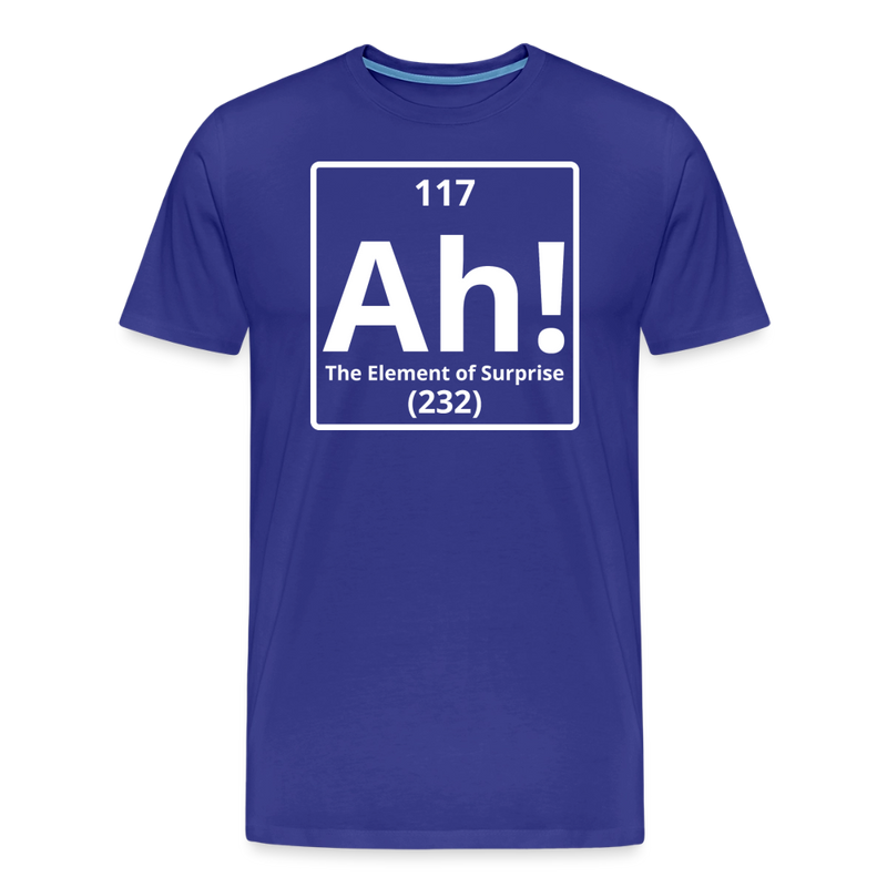 "Ah! The Element of Surprise" Science T-Shirt – Funny Chemistry Shirt Inspired by Project Hail Mary - Men's Premium T-Shirt - royal blue