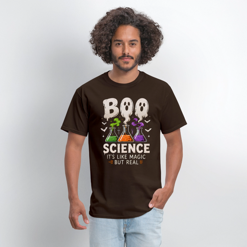 BOO SCIENCE HALLOWEEN Men's T-Shirt - brown