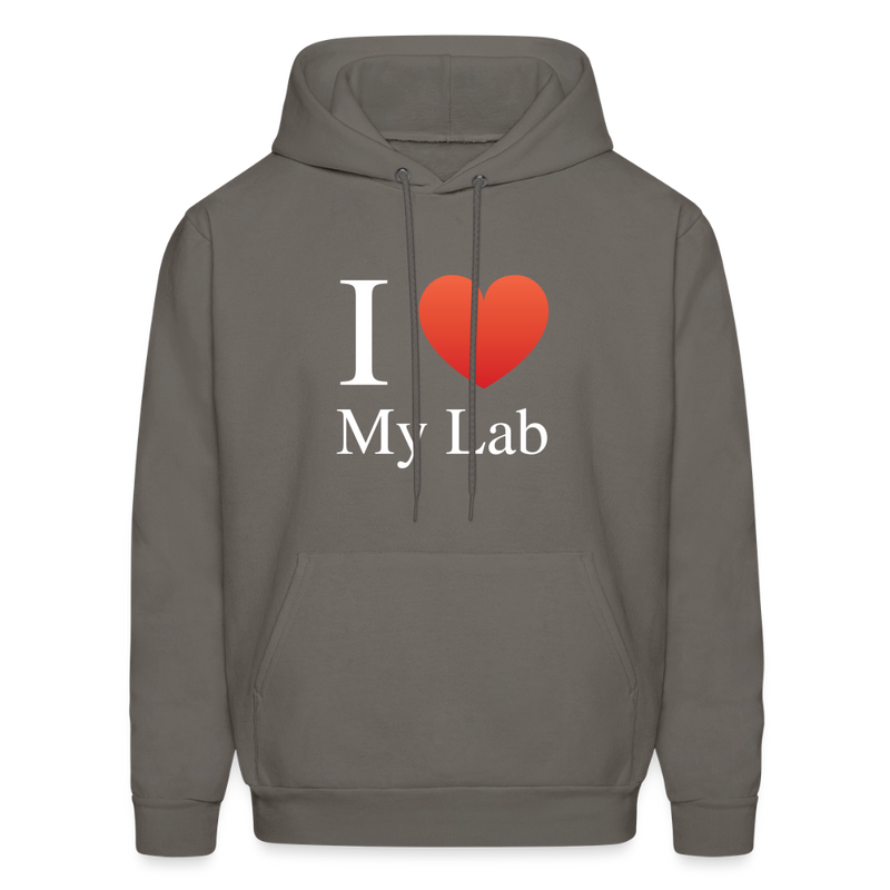 "I Love My Lab" - Men's Hoodie - asphalt gray
