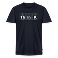 "Think" - Men's V-Neck T-Shirt - navy