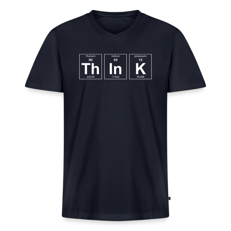 "Think" - Men's V-Neck T-Shirt - navy