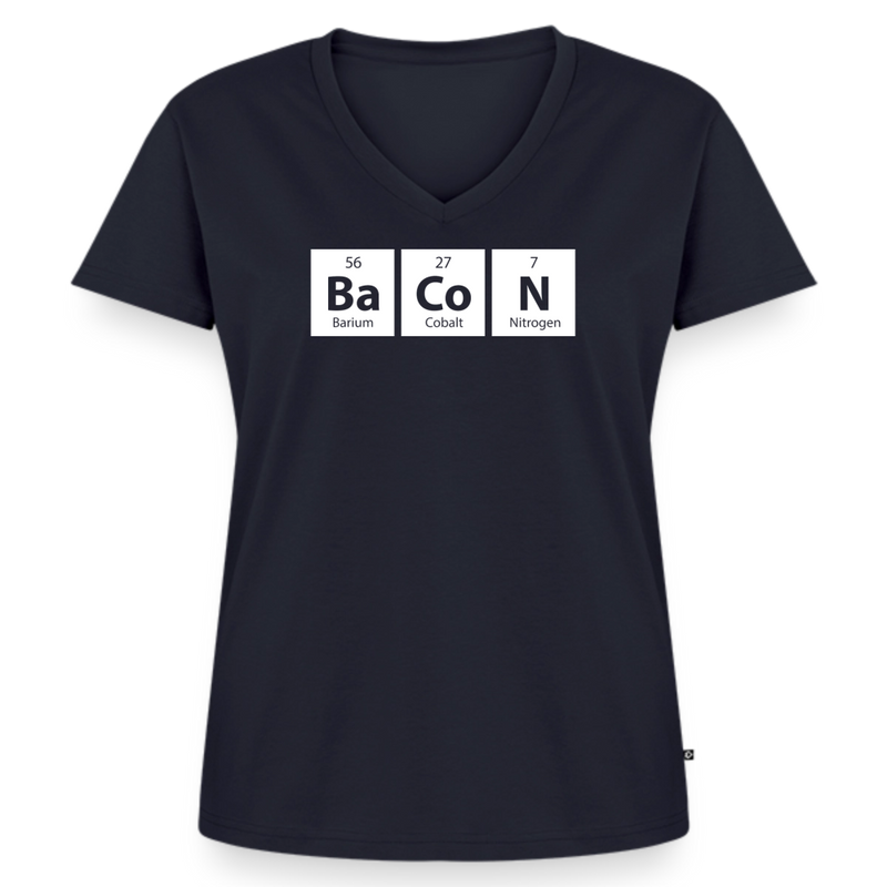 "BACON" - Funny Quotes - Women's Premium Organic V-Neck T-shirt - navy