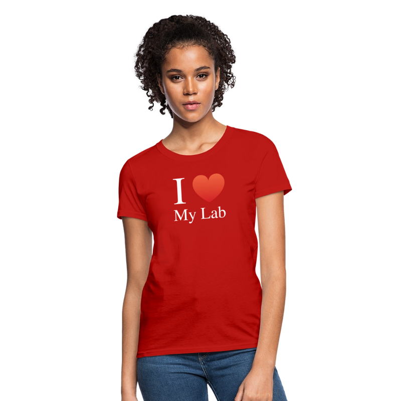 "I Love My Lab" - Women's T-Shirt - red
