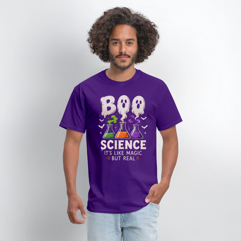 BOO SCIENCE HALLOWEEN Men's T-Shirt - purple
