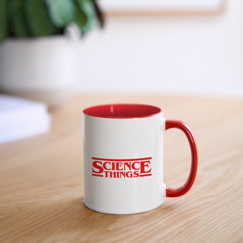 Science Things Halloween Contrast Coffee Mug - white/red