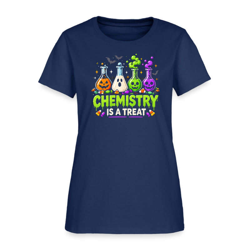 Chemistry is a Treat Halloween Women's T-Shirt -  blue dusk