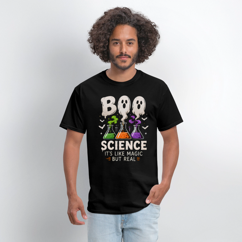 BOO SCIENCE HALLOWEEN Men's T-Shirt - black