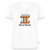 "Nice Rack" - Women's Premium Organic V-Neck T-shirt - white
