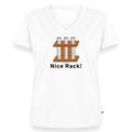 "Nice Rack" - Women's Premium Organic V-Neck T-shirt - white