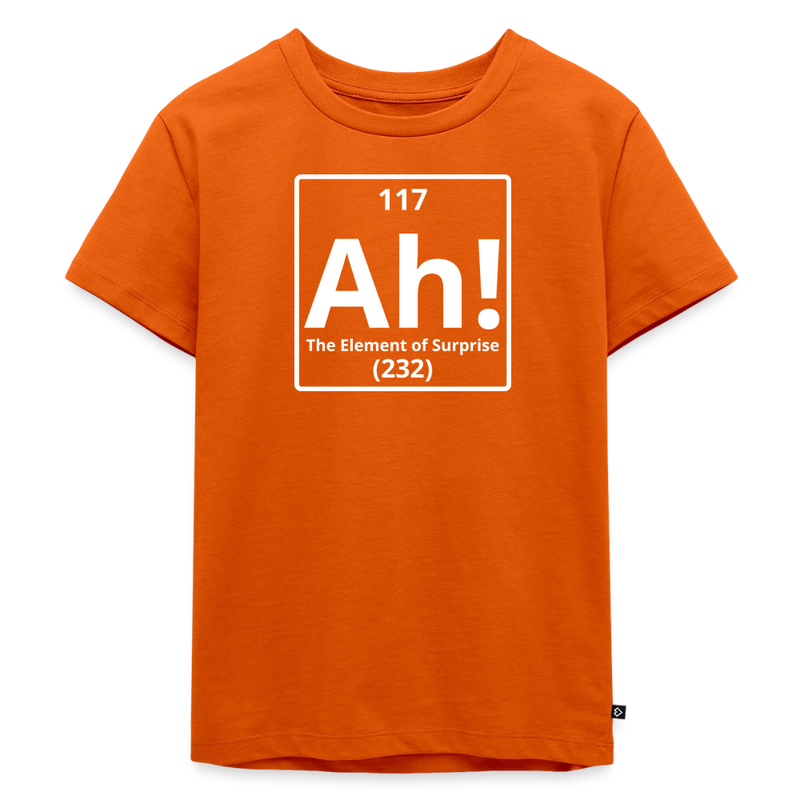 "Ah! The Element of Surprise" Toddler T-Shirt – Funny Science Tee for Little STEM Explorers - orange 