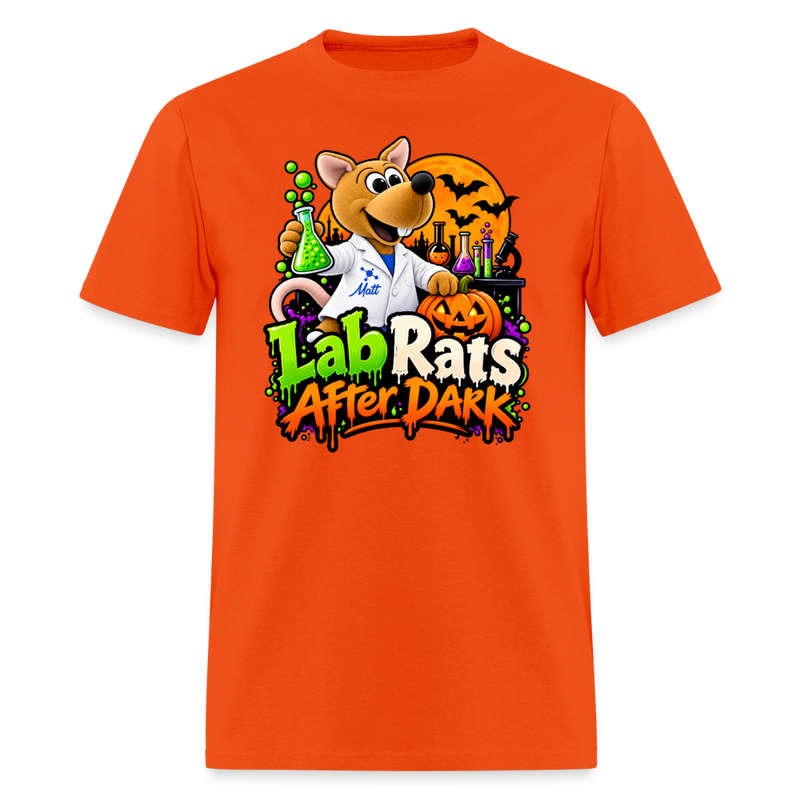 Matt - Lab Rats after Dark - Halloween Men's T-Shirt - orange