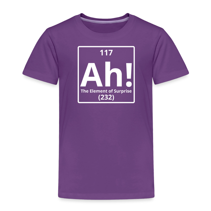 "Ah! The Element of Surprise" Toddler T-Shirt – Funny Science Tee for Little STEM Explorers - purple