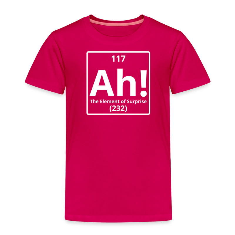 "Ah! The Element of Surprise" Toddler T-Shirt – Funny Science Tee for Little STEM Explorers - dark pink