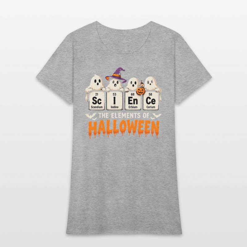 Elements of Science Halloween Women's T-Shirt - heather gray
