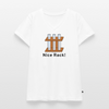 "Nice Rack" - Women's Premium Organic V-Neck T-shirt - white