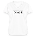 "Think" - Women's Premium Organic V-Neck T-shirt - white