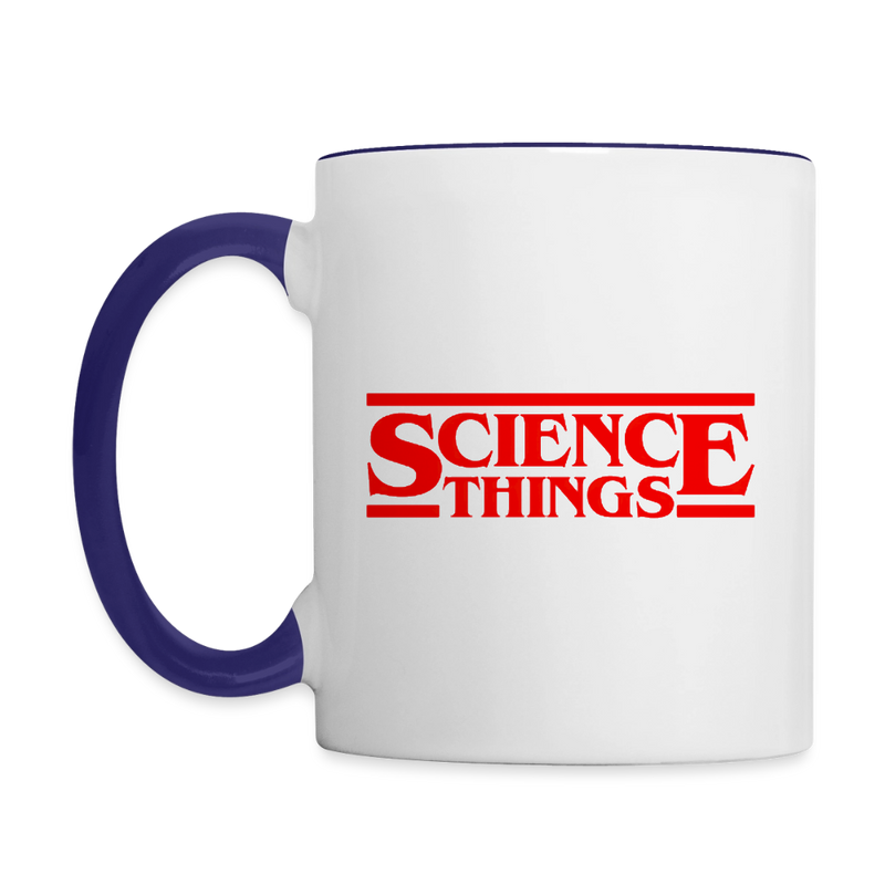 Science Things Halloween Contrast Coffee Mug - white/cobalt blue