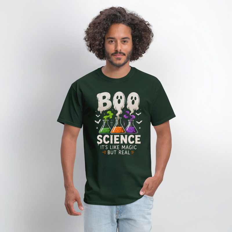 BOO SCIENCE HALLOWEEN Men's T-Shirt - forest green