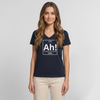"Ah - Surprise - Women's Premium Organic V-Neck T-shirt - navy