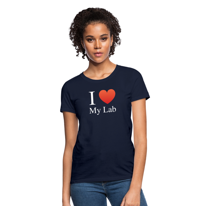"I Love My Lab" - Women's T-Shirt - navy