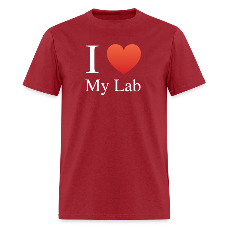 "I Love My Lab" - Men's T-Shirt | GILDAN 5000 - dark red