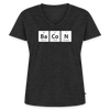 "BACON" - Funny Quotes - Women's Premium Organic V-Neck T-shirt - heather anthracite