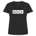 "BACON" - Funny Quotes - Women's Premium Organic V-Neck T-shirt - heather anthracite