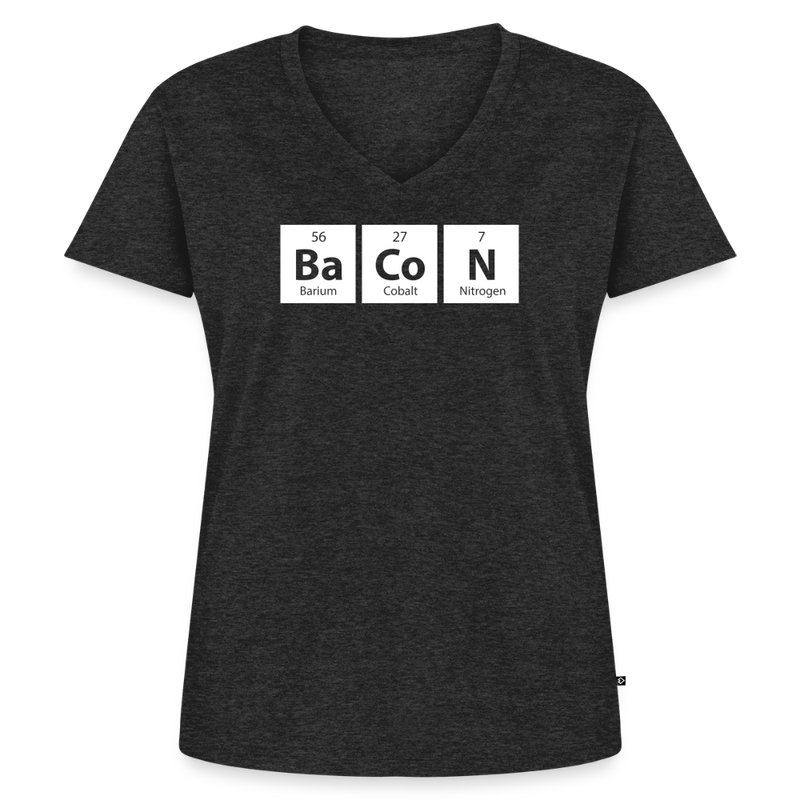 "BACON" - Funny Quotes - Women's Premium Organic V-Neck T-shirt - heather anthracite