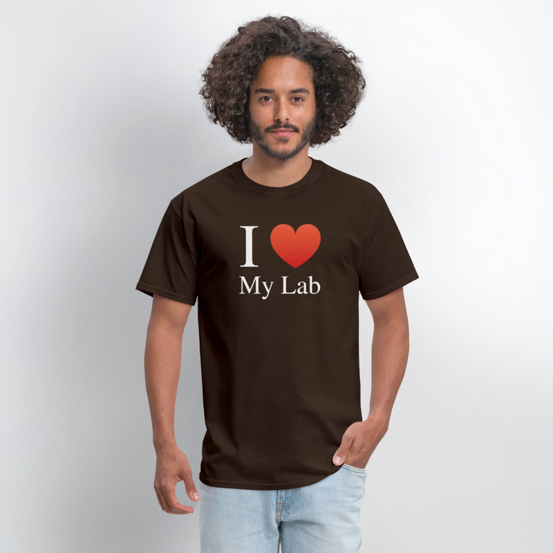 "I Love My Lab" - Men's T-Shirt | GILDAN 5000 - brown