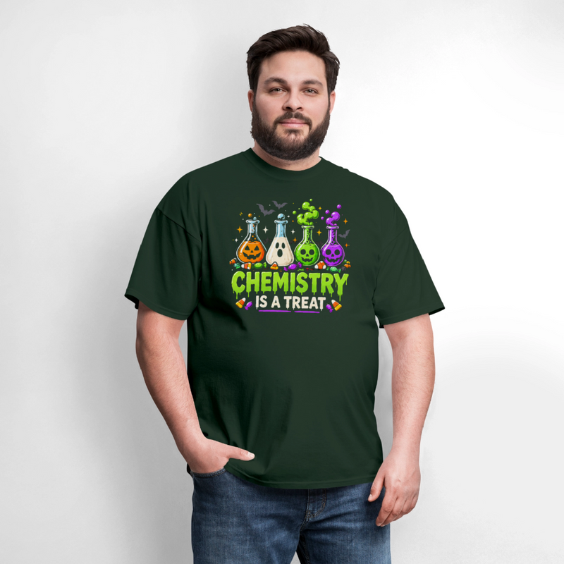 Chemistry is a Treat Halloween Men's T-Shirt - forest green
