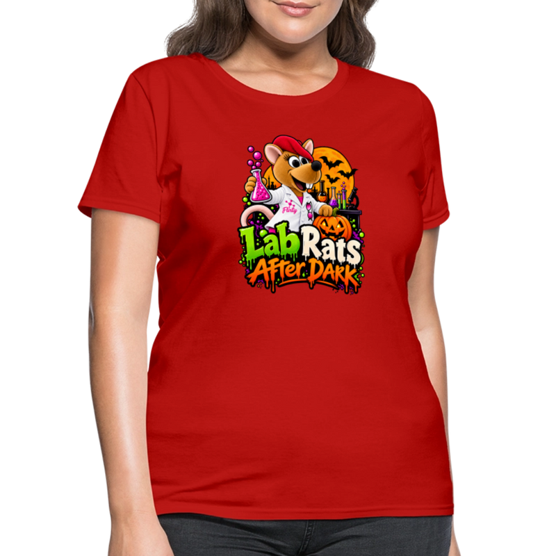 Flirty Lab Rats after Dark - Halloween Women's T-Shirt - red