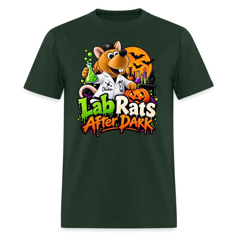 Slacker Lab Rats after Dark - Halloween Men's T-Shirt - forest green