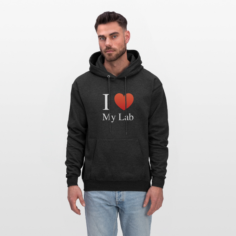 "I Love My Lab" - Men's Hoodie - charcoal grey