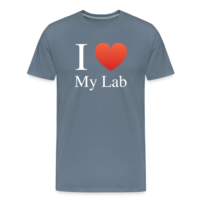 "I Love My Lab" - Men's Premium T-Shirt - steel blue