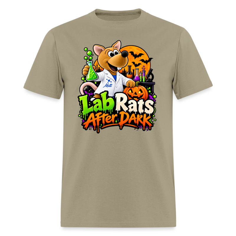 Matt - Lab Rats after Dark - Halloween Men's T-Shirt - khaki