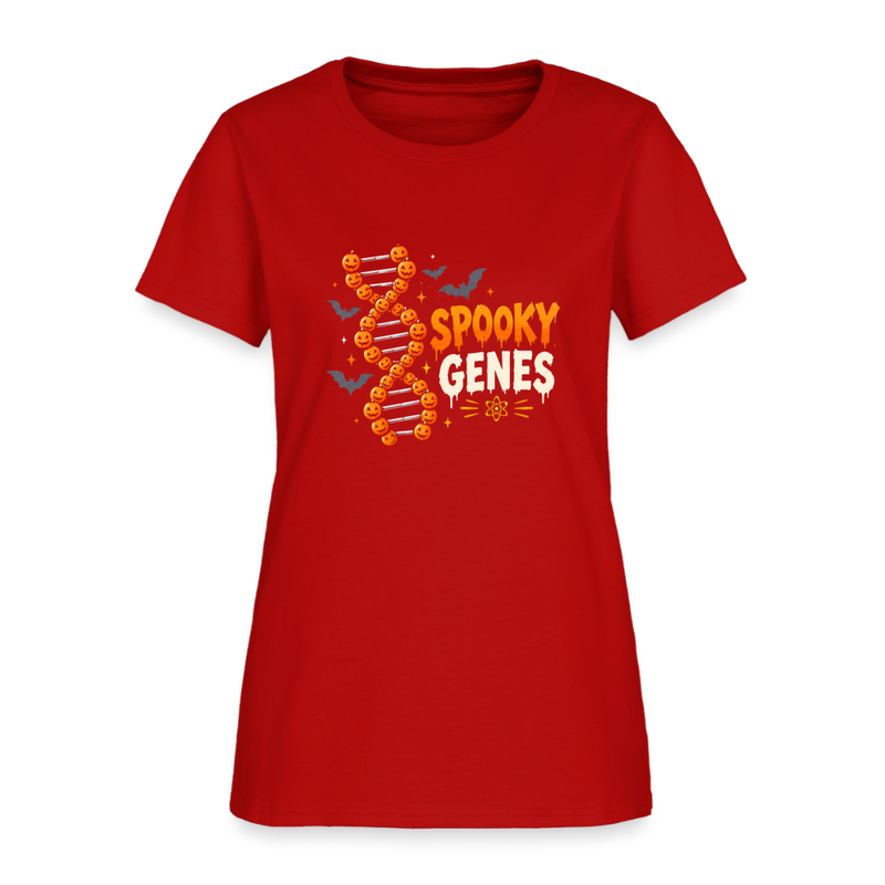 Spooky Genes Halloween Women's T-Shirt - red