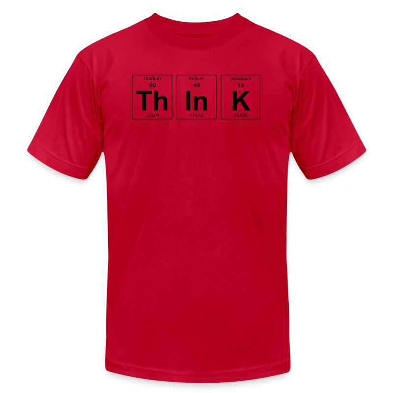 THINK - Unisex Jersey T-Shirt by Bella + Canvas - red
