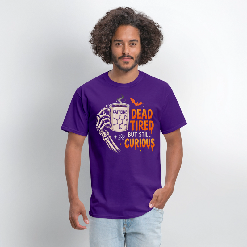 Dead Tired But Still Curious Halloween Men's T-Shirt - purple