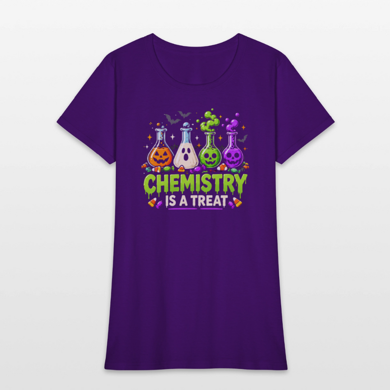 Chemistry is a Treat Halloween Women's T-Shirt - purple