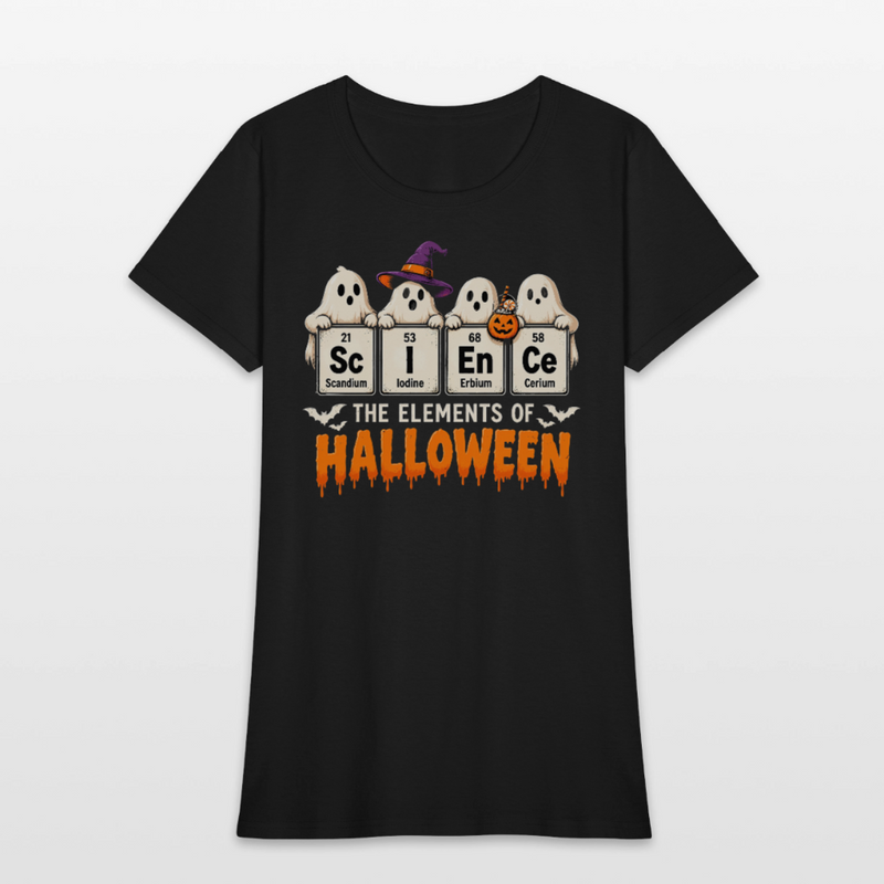 Elements of Science Halloween Women's T-Shirt - black