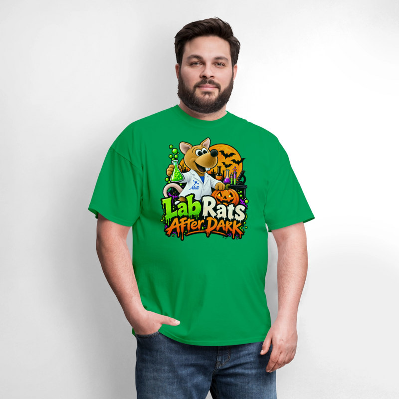 Matt - Lab Rats after Dark - Halloween Men's T-Shirt - bright green