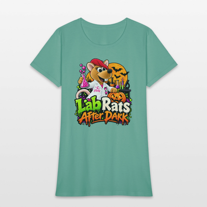 Flirty Lab Rats after Dark - Halloween Women's T-Shirt - aquatic