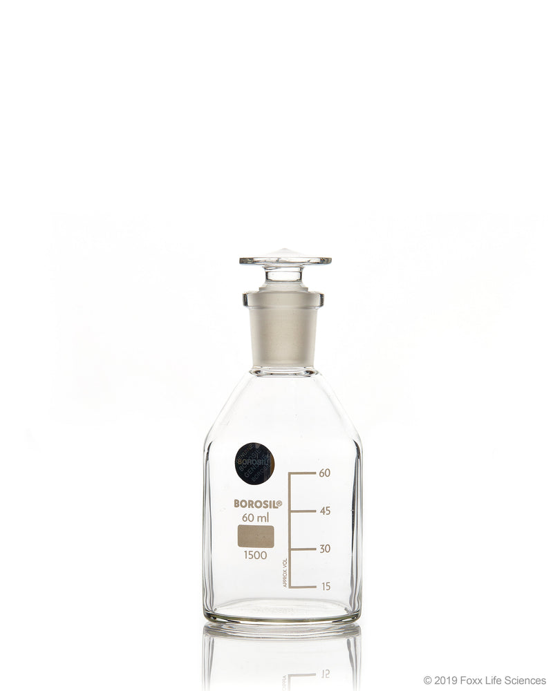 Borosil Clear Borosilicate Glass Reagent Bottles with Stoppers - LabShopNow.com