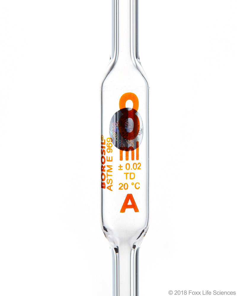 Borosil Class A Volumetric Pipettes, Batch Certificate - LabShopNow.com