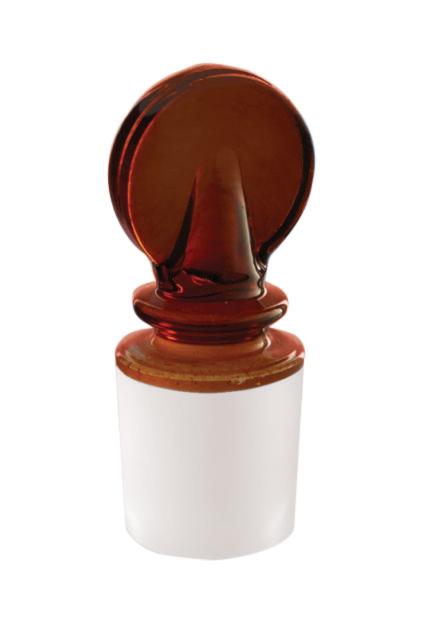 Borosil Amber Solid Penny Head Glass Stopper - LabShopNow.com